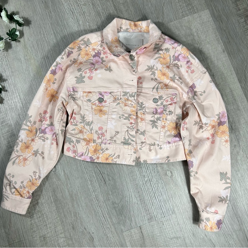 Sanctuary Pastel Floral Jean Jacket